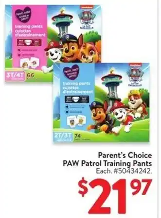 Walmart Parent's Choice PAW Patrol Training Pants Each. #50434242. offer