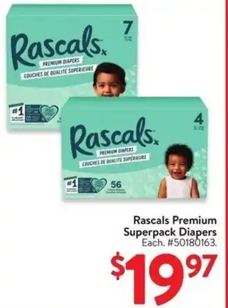 Walmart Rascals Premium Superpack Diapers offer