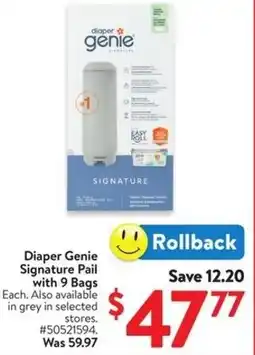 Walmart Diaper Genie Signature Pail offer