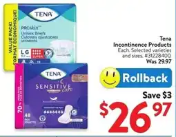 Walmart Tena Incontinence Products offer