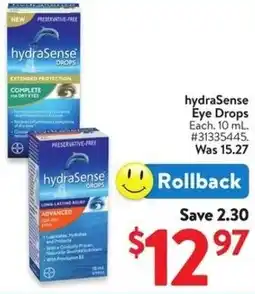 Walmart hydraSense Eye Drops offer