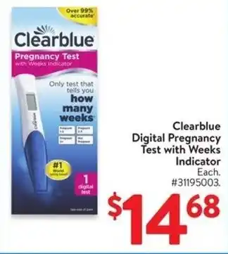 Walmart Clearblue Digital Pregnancy Test with Weeks Indicator offer