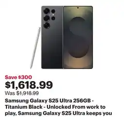 Best Buy Samsung Galaxy S25 Ultra 256GB - Titanium Black - Unlocked offer