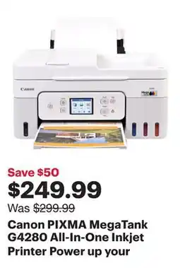 Best Buy Canon PIXMA MegaTank G4280 All-In-One Inkjet Printer offer