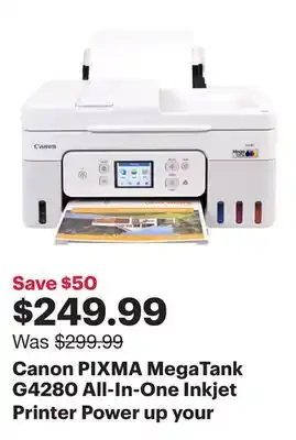 Best Buy Canon PIXMA MegaTank G4280 All-In-One Inkjet Printer offer