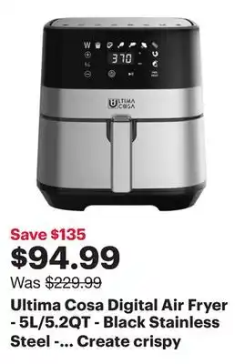 Best Buy Ultima Cosa Digital Air Fryer - 5L/5.2QT - Black Stainless Steel - Only at Best Buy offer