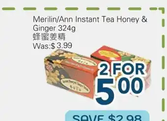 Oceans Fresh Food Market Merilin/Ann instant tea honey & ginger offer