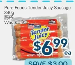 Oceans Fresh Food Market Pure Foods Tender Juicy Sausage offer