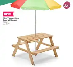 Toys R us Plum Wooden PicnicTable with Parasol offer