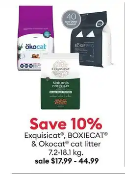 Petsmart Exquisicat , BOXIECAT & Okocat cat litter offer