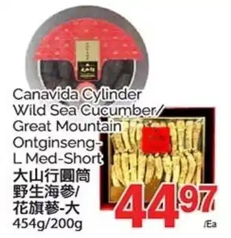 T&T Supermarket Canavida Cylinder Wild Sea Cucumber/ Great Mountain Ontginseng- L Med-Short offer