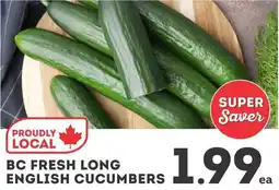 IGA BC fresh long english cucumbers offer