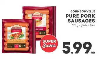 IGA Johnsonville pure pork sausages offer