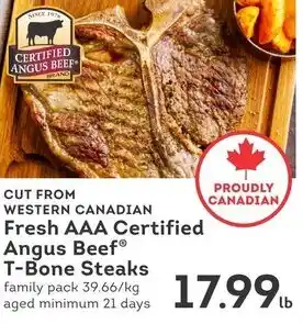 IGA Fresh AAA certified angus beef t-bone steaks offer