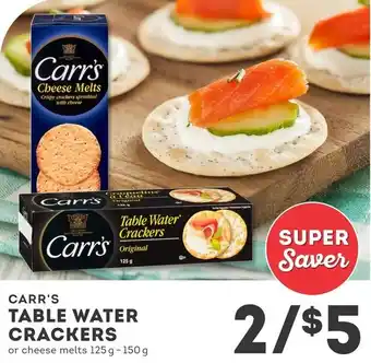 IGA Carr's table water crackers offer