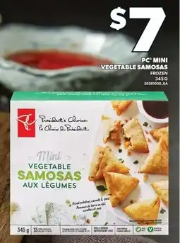 Loblaws PC mini vegetable samosas offer