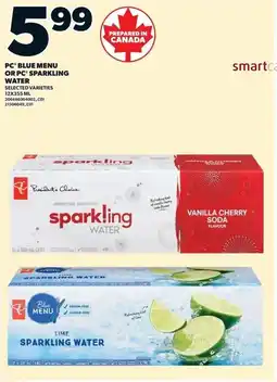 Loblaws PC Blue Menu or PC Sparkling Water offer