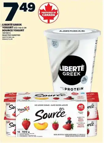 Loblaws Smartca liberté greek yogurt offer