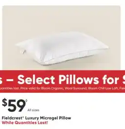 Sleep Country Fieldcrest Luxury Microgel Pillow offer