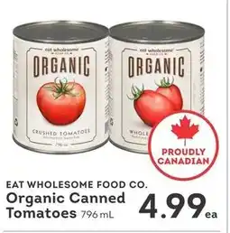 IGA Eat wholesome food co. organic canned tomatoes offer