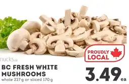 IGA BC fresh white mushrooms offer