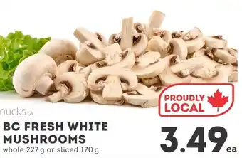 IGA BC fresh white mushrooms offer