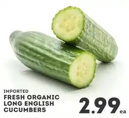 IGA Imported fresh organic long english cucumbers offer