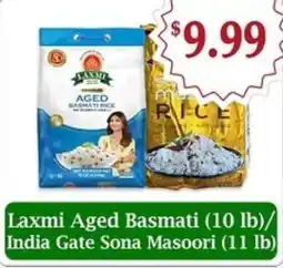 Atiya's Fresh Farm Laxmi Aged Basmati / India Gate Sona Masoori offer