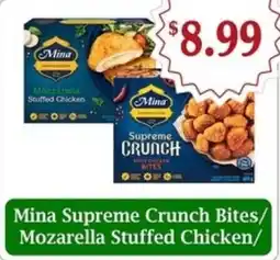 Atiya's Fresh Farm Mina Supreme Crunch Bites/ Mozarella Stuffed Chicken offer