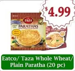 Atiya's Fresh Farm Eatco/Taza Whole Wheat/ Plain Paratha offer