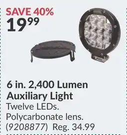 Princess Auto 6 in. 2, 400 Lumen Auxiliary Light offer