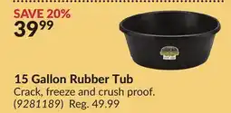 Princess Auto 15 Gallon Rubber Tub offer