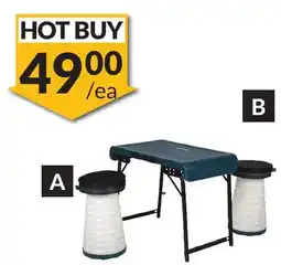 Princess Auto Portable Folding Tables with 2 Stools offer