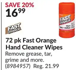 Princess Auto 72 pk Fast Orange Hand Cleaner Wipes offer