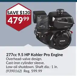 Princess Auto 277cc 9.5 HP Kohler Pro Engine offer