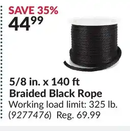 Princess Auto 5/8 in. x 140 ft Braided Black Rope offer