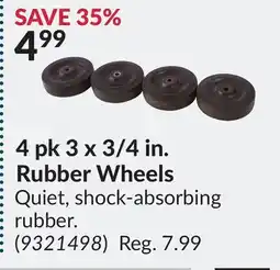 Princess Auto 4 pk 3 x 3/4 in. Rubber Wheels offer