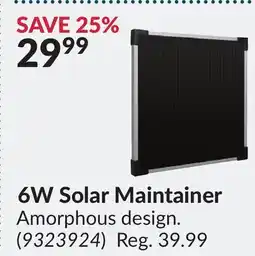 Princess Auto 6W Solar Maintainer offer