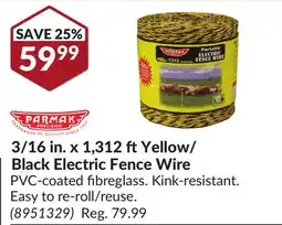 Princess Auto 3/16 in. x 1, 312 ft Yellow/Black Electric Fence Wire offer