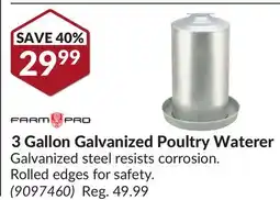 Princess Auto 3 Gallon Galvanized Poultry Waterer offer