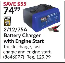 Princess Auto Power Fist 2/12/75A Battery Charger offer