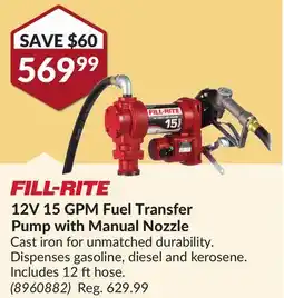 Princess Auto 12V 15 GPM Fuel Transfer Pump with Manual offer