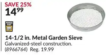 Princess Auto 14-1/2 in. Metal Garden Sieve offer