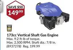 Princess Auto 173cc Vertical Shaft Gas Engine offer