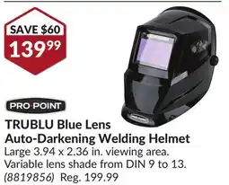 Princess Auto TRUBLU Blue Lens Auto-Darkening Welding Helmet offer