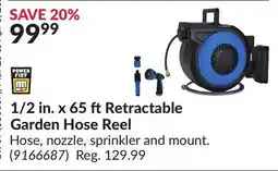 Princess Auto 1/2 in. x 65 ftRetractable Garden Hose Reel offer