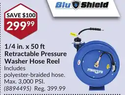 Princess Auto 1/4 in. x 50 Retractable Pressure Washer Hose Reel offer