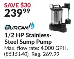 Princess Auto 1/2 HP Stainless-Steel Sump Pump offer