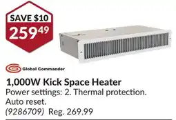 Princess Auto Global Commander 1,000W Kick Space Heater offer