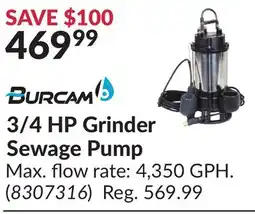 Princess Auto 3/4 HP Grinder Sewage Pump offer